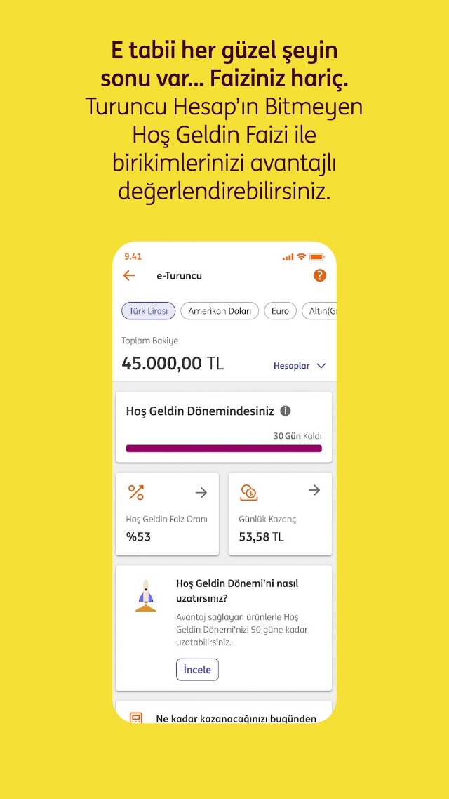 Android için ING Bank Mobil Uygulaması Resimleri