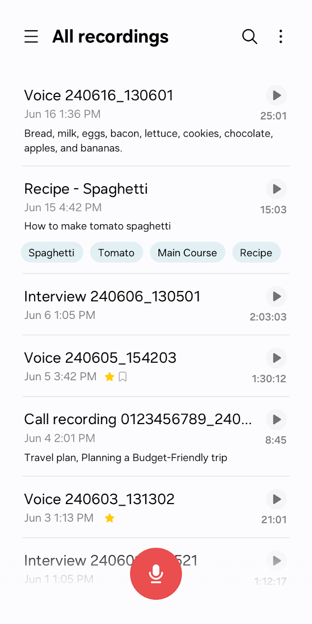 Voice Recorder Resimleri