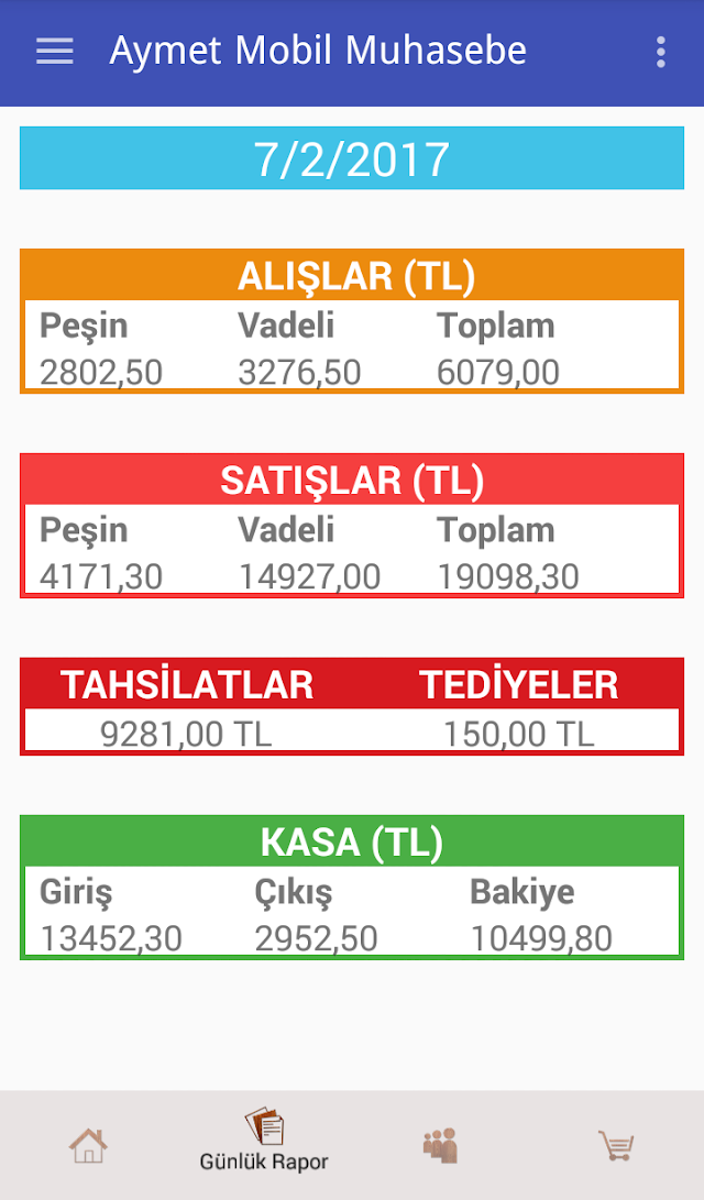 Aymet Mobil Muhasebe Programı Resimleri