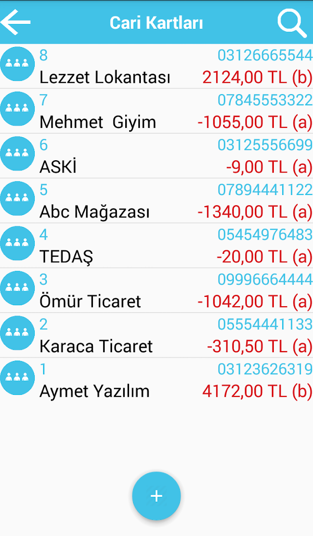 Aymet Mobil Muhasebe Programı Resimleri