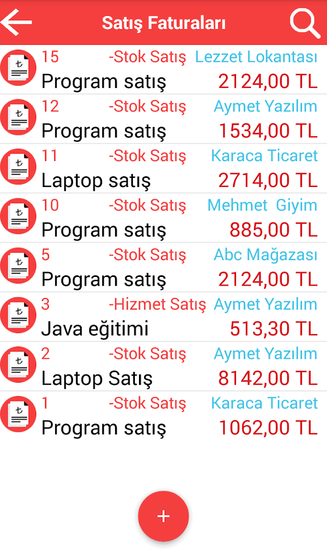 Aymet Mobil Muhasebe Programı Resimleri