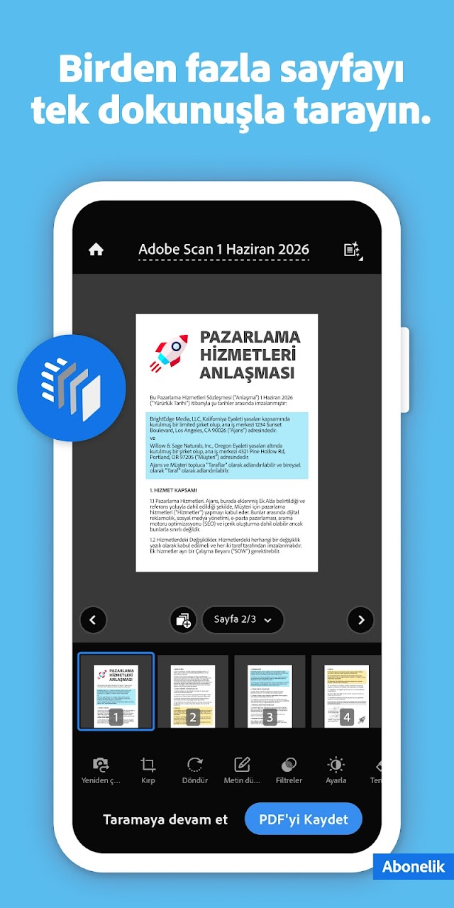 Adobe Scan: Belge Tarama Resimleri