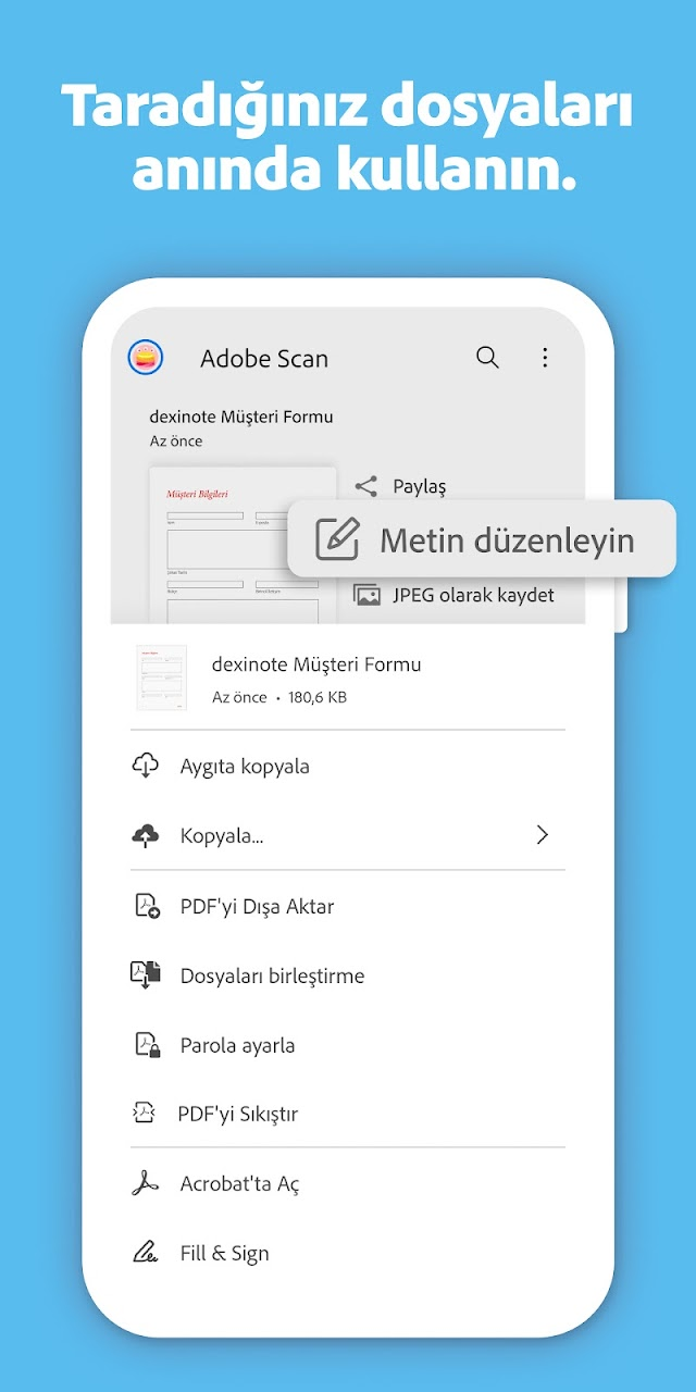 Adobe Scan: Belge Tarama Resimleri