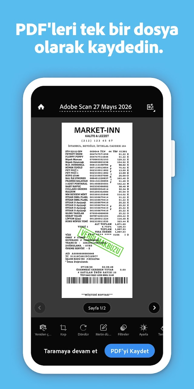 Adobe Scan: Belge Tarama Resimleri