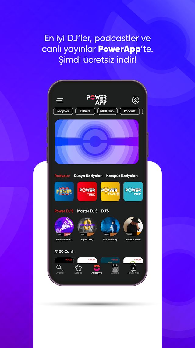 PowerApp: Radyo, Podcast, DJ Resimleri