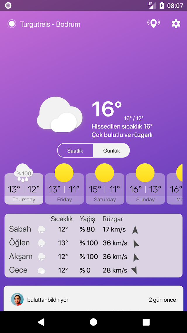 Hava Durumu Uygulaması Resimleri