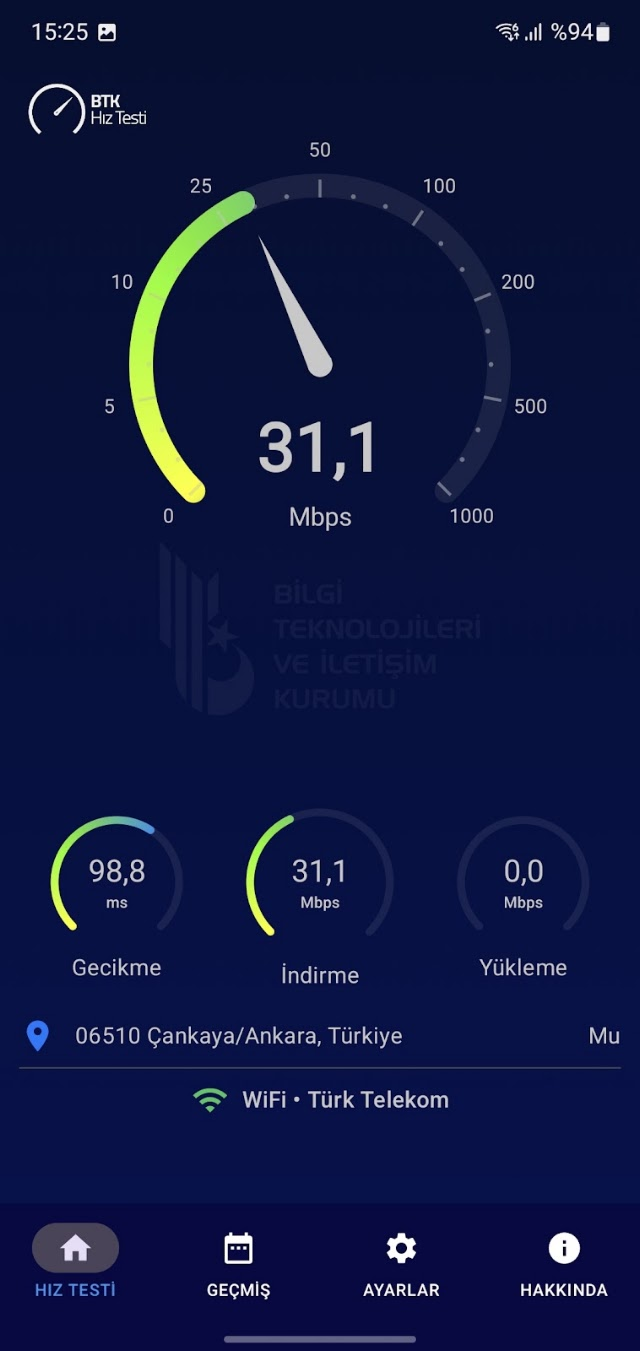 BTK Hız Testi Resimleri