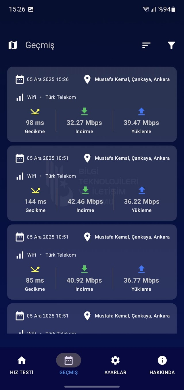 BTK Hız Testi Resimleri
