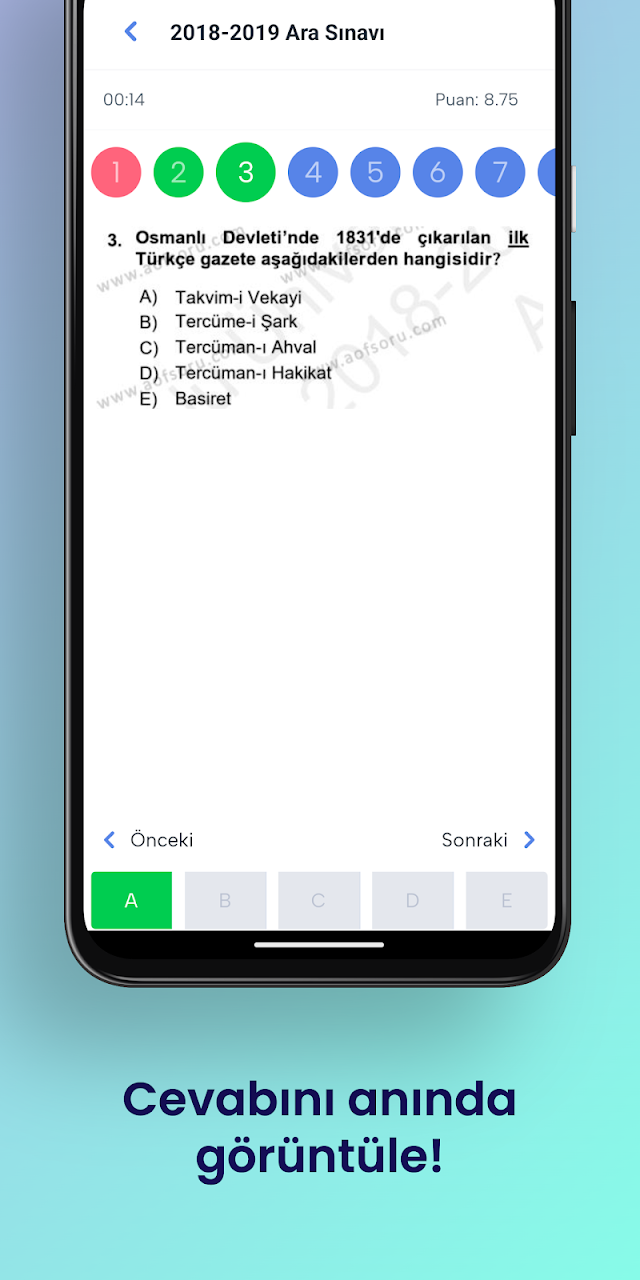 AÖF Soru, AÖF Çıkmış Sorular Resimleri