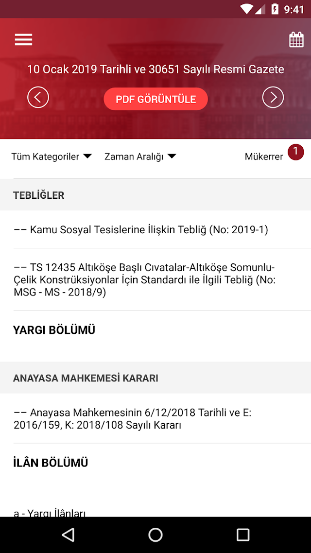 T.C. Resmi Gazete Resimleri