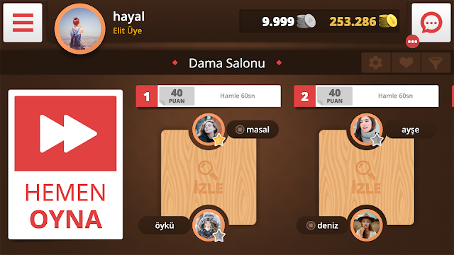 Dama Online Resimleri