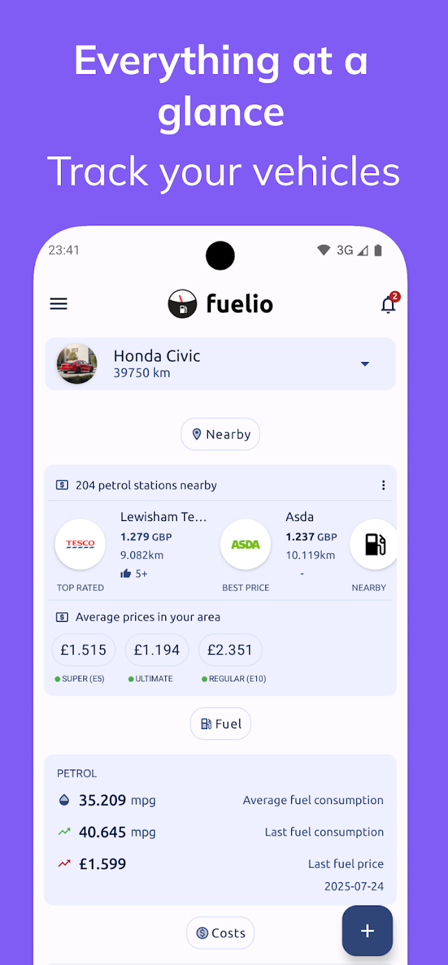 Fuelio: Yakıt ve Ücretleri Resimleri