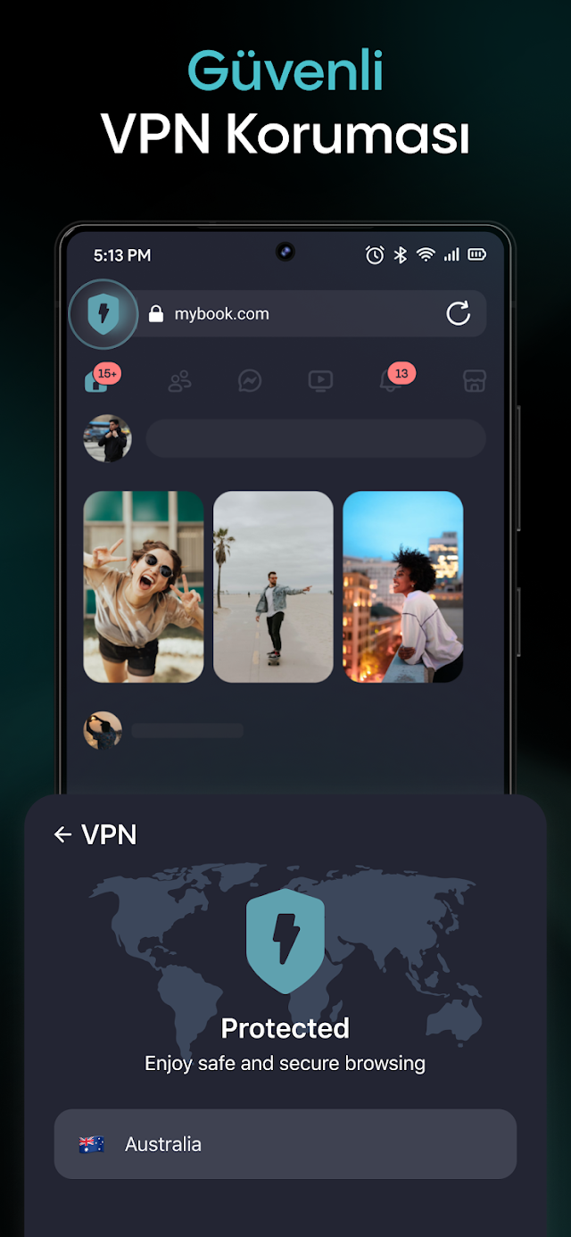 Özel tarayıcı + Ücretsiz VPN Resimleri