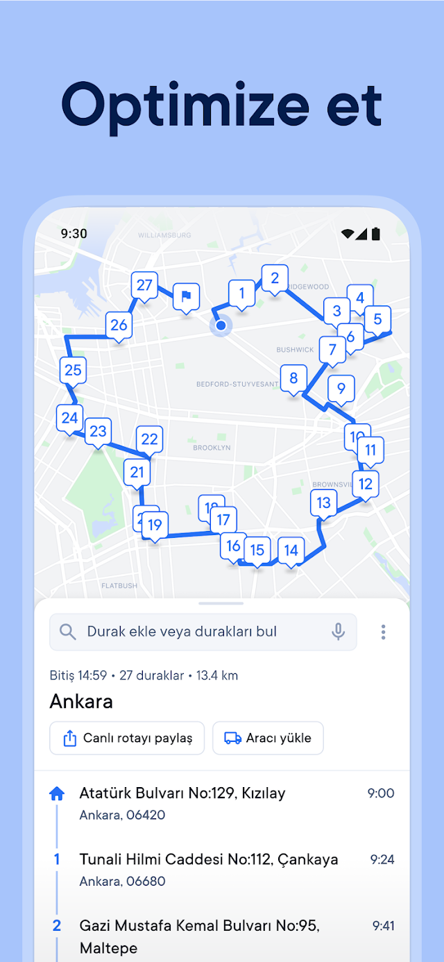 Spoke Rota Planlayıcı Resimleri