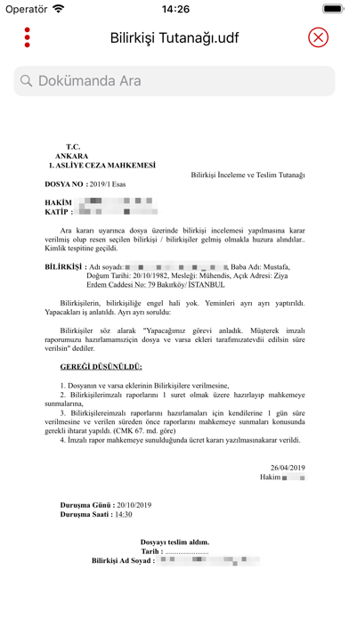 Uyap Doküman Editör Resimleri