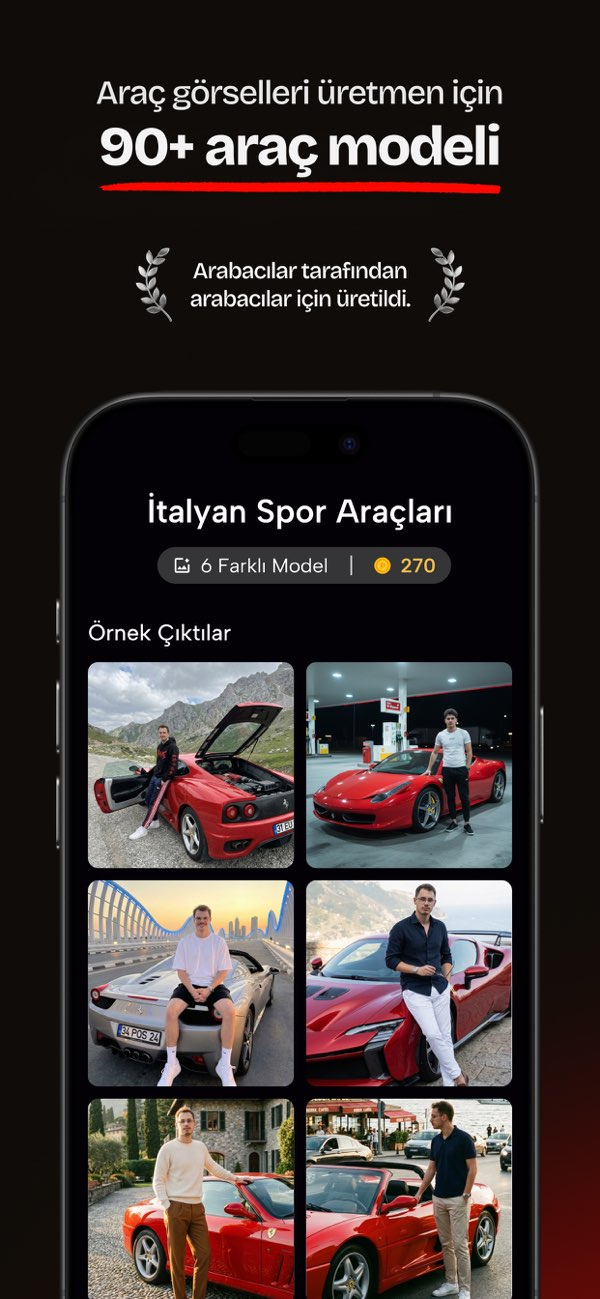 Posely: AI Araba Foto & Video Resimleri