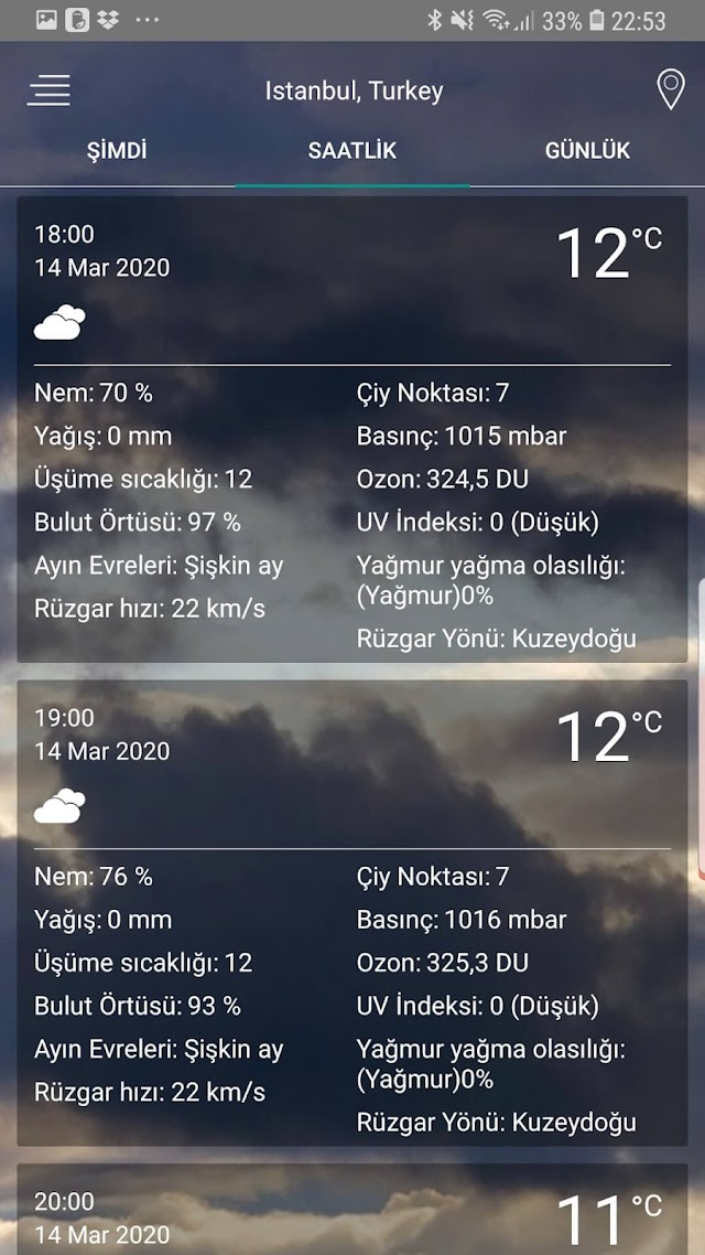 Hava tahmini uygulaması Resimleri