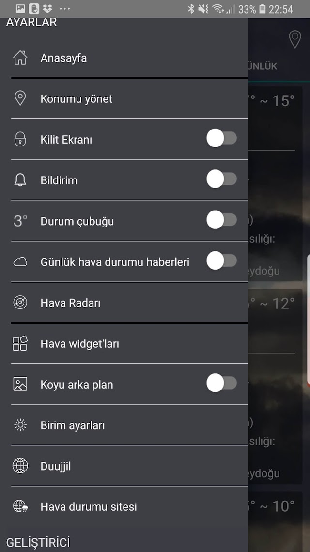 Hava tahmini uygulaması Resimleri