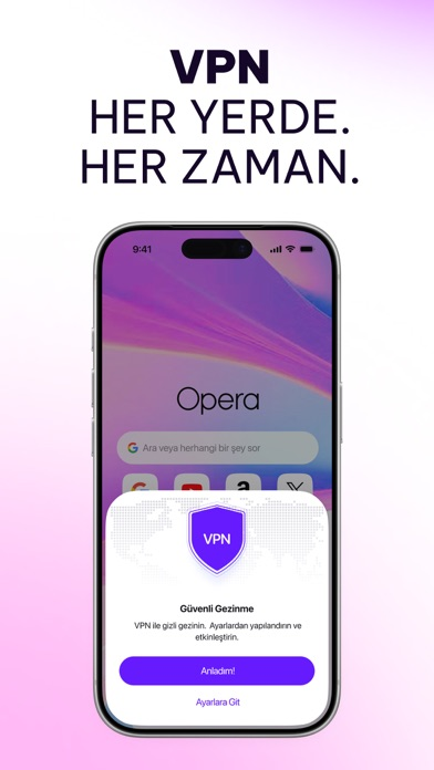 VPN'li Opera Tarayıcı Resimleri