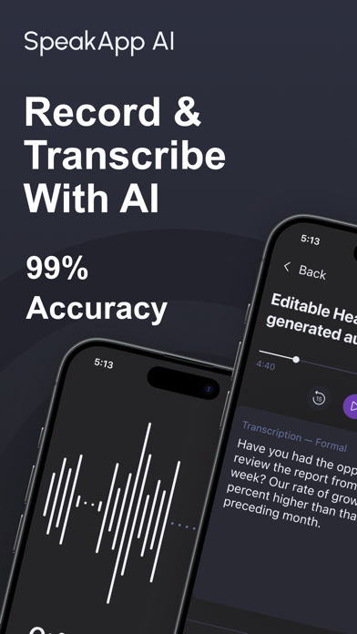 SpeakApp AI: Voice Notes Resimleri