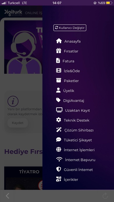 Digiturk Online İşlemler Resimleri