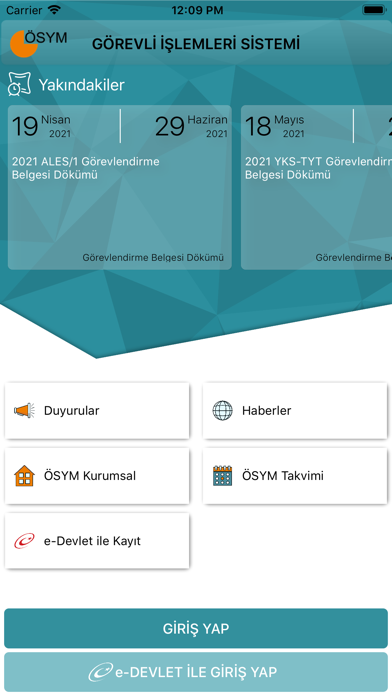 ÖSYM Görevli İşlemleri Sistemi Resimleri