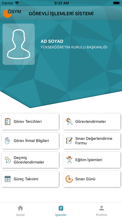 ÖSYM Görevli İşlemleri Sistemi Resimleri