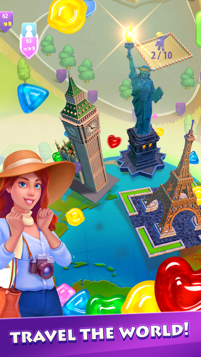 Gummy Drop! Match 3 & Travel Resimleri