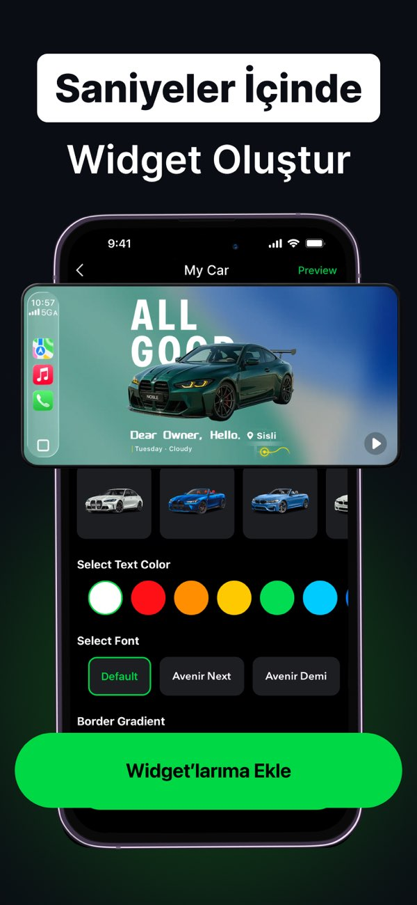 myCar: Car Widgets & Dashboard Resimleri