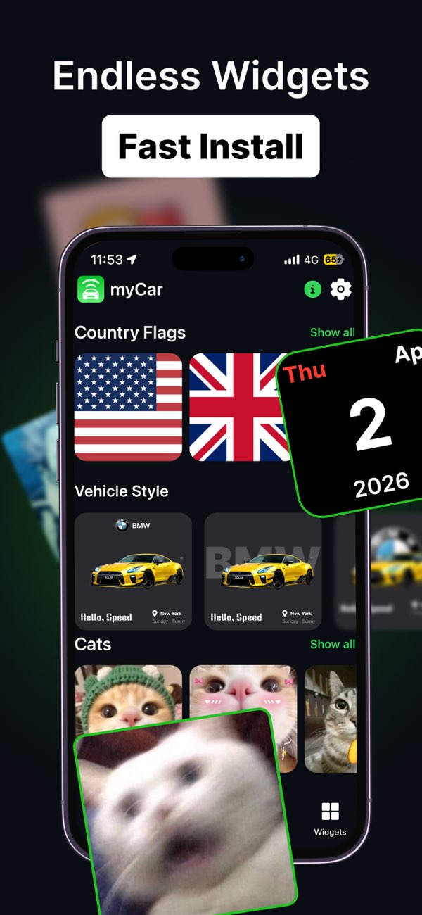 myCar: Car Widgets & Dashboard Resimleri
