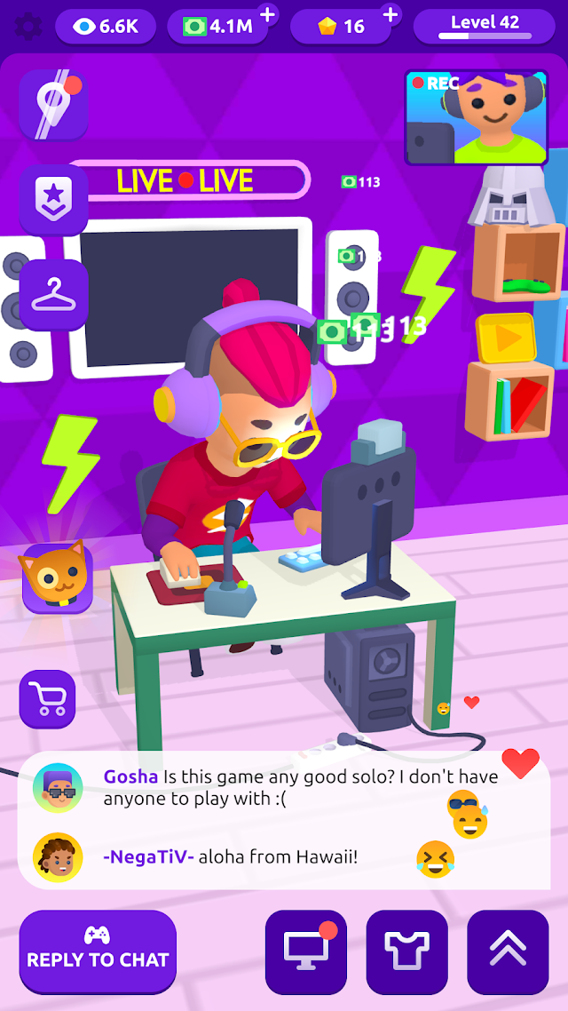 Idle Streamer — Tuber game Resimleri