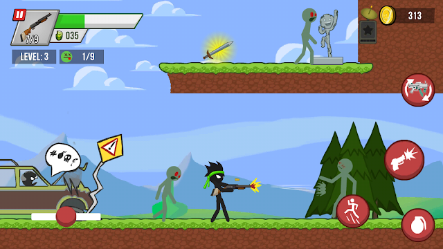 Stick vs Zombies: Platform 2D Resimleri