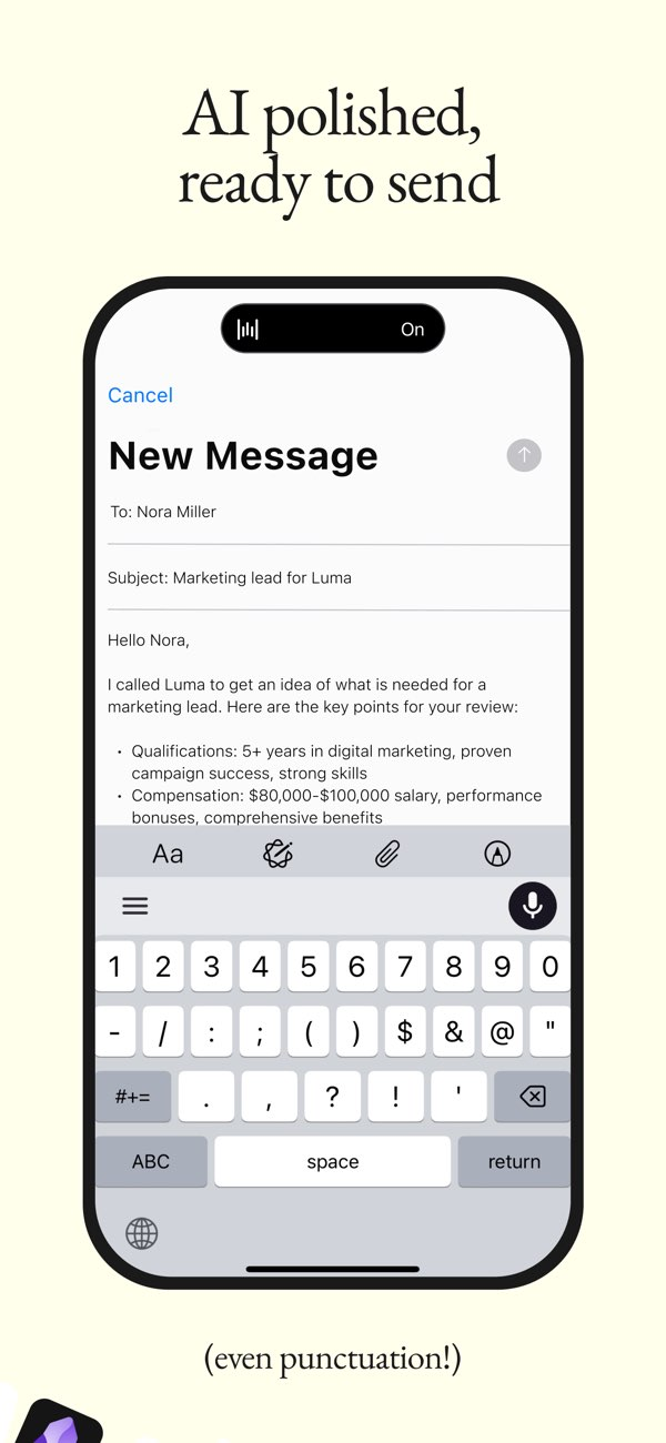 Wispr Flow: AI Voice Keyboard Resimleri