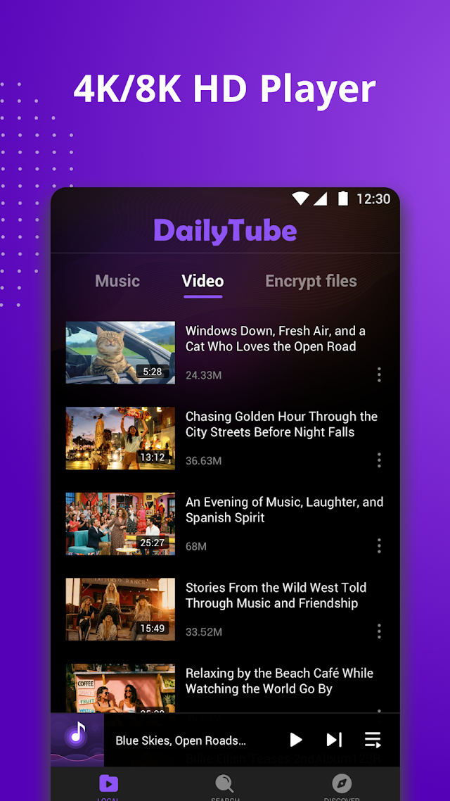 DailyTube - Media Player Resimleri