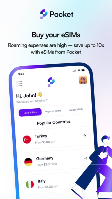 Pocket eSIM: Seyahat İnternet Resimleri