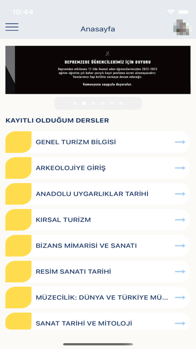 AUZEF Mobil Uygulama Resimleri