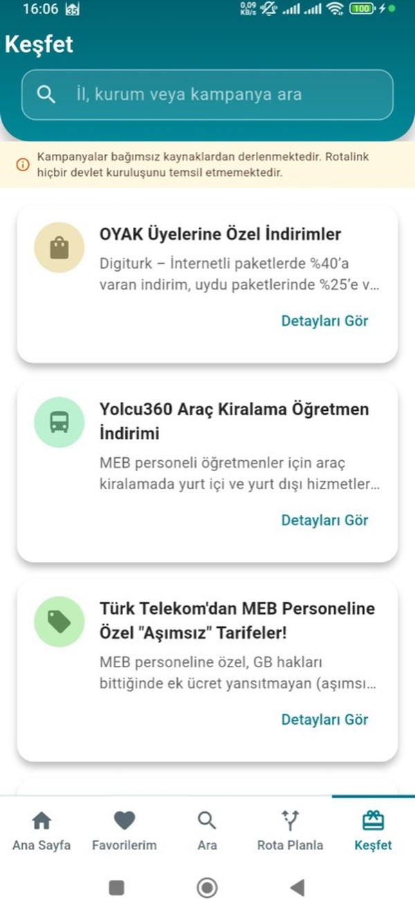 Rotalink: Kamu Seyahat Rehberi Resimleri