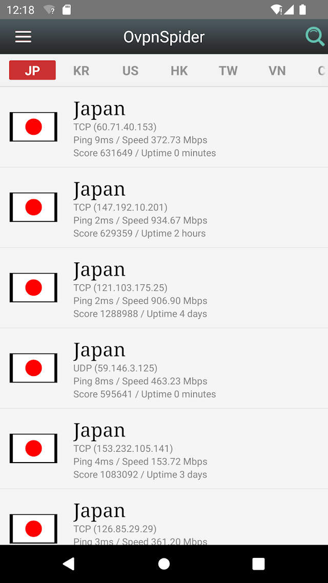 VPN Proxy OvpnSpider Resimleri