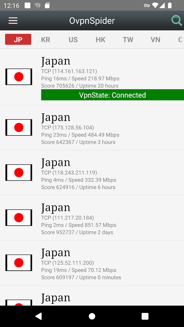 VPN Proxy OvpnSpider Resimleri
