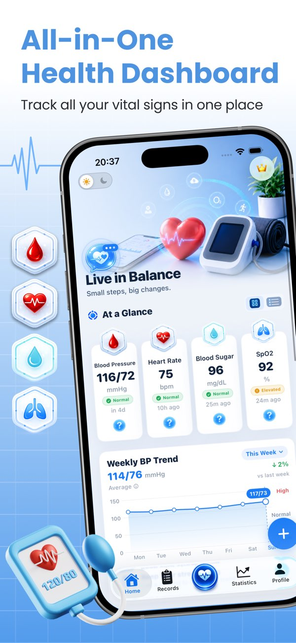Blood Sugar & Health Tracker Resimleri