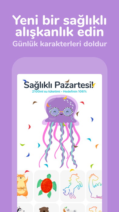 Su içme hatırlatıcı Waterllama Resimleri