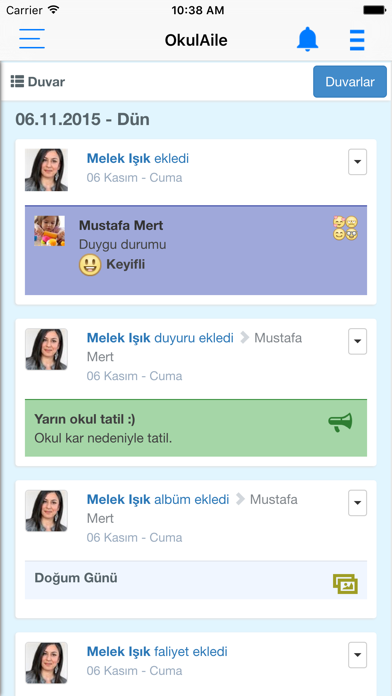 OkulAile Öğrenci Takip Sistemi Resimleri