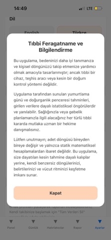 Adet Takvimi - Period Tracker Resimleri
