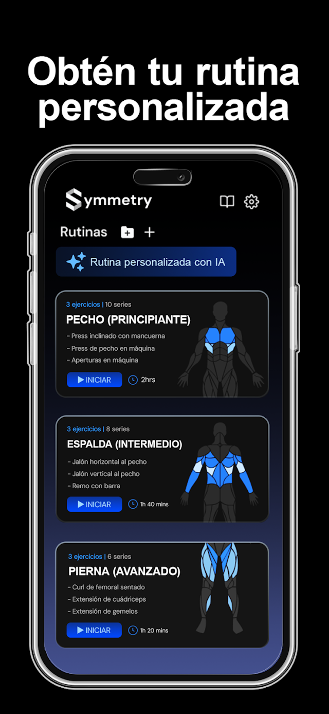 Symmetry: Rutinas Gimnasio IA Resimleri