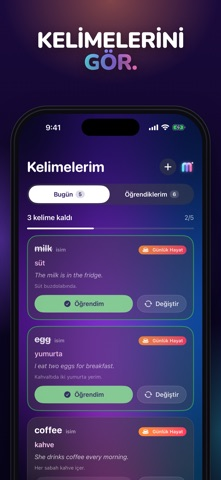 Memsy İngilizce Kelime Widgeti Resimleri