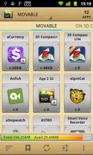App 2 SD (app manager) Resimleri