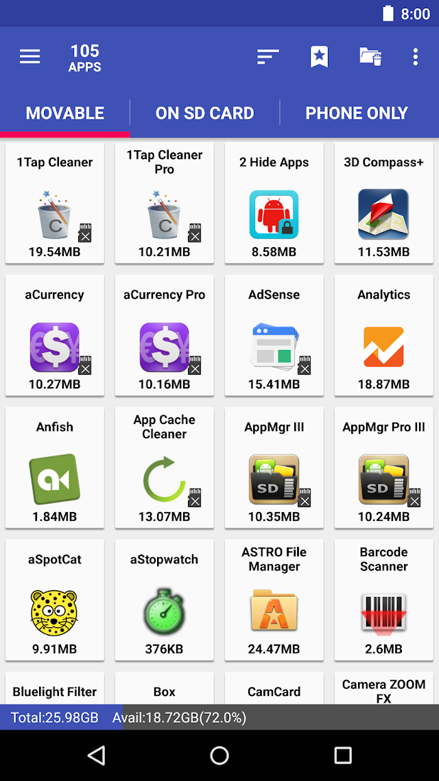 AppMgr III (App 2 SD) Resimleri