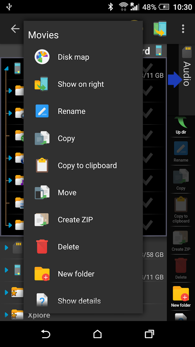 X-plore File Manager Resimleri