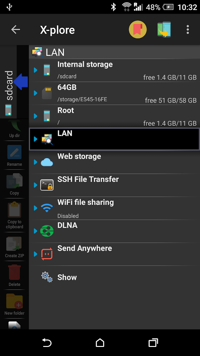 X-plore File Manager Resimleri