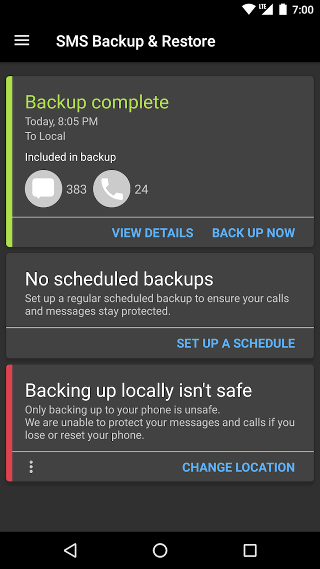 SMS Backup & Restore Resimleri
